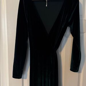 Baltic Born Deep Green Velvet Long Sleeve Dress